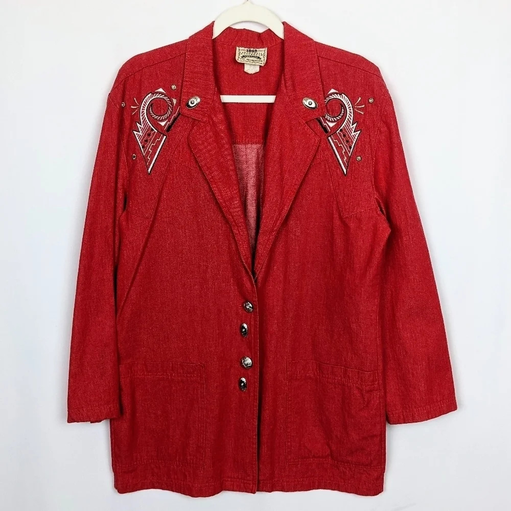 Vintage 1849 Authentic Ranchwear Western Rodeo Embroidered Oversized Jacket sz.S